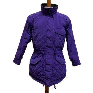 Eddie Bauer Ski Jacket Parka Premium Goose Down Purple Vintage 90s Quilted